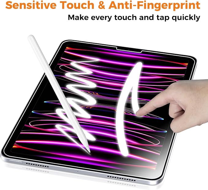 2 Pack iPad screen protector Tempered Glass with Application Tray Screen Protector for iPad A16 2025 11th/10th Generation 2022 (11-In/10.9) Touch Sensitive Scratch Resistant Easy to Install