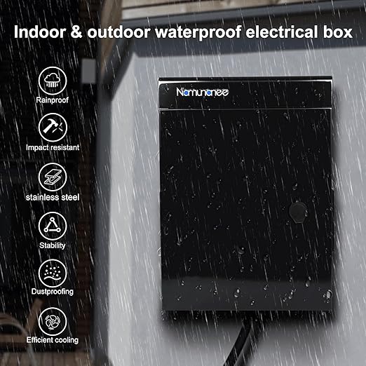 Outdoor Electrical Box, Cold-Rolled Steel Plate, Aluminum Alloy Back Beam, One-Piece Ventilation Design, IP65 Waterproof, Wall/Pole Mounted (17.8" x 13.8" x 7.9")