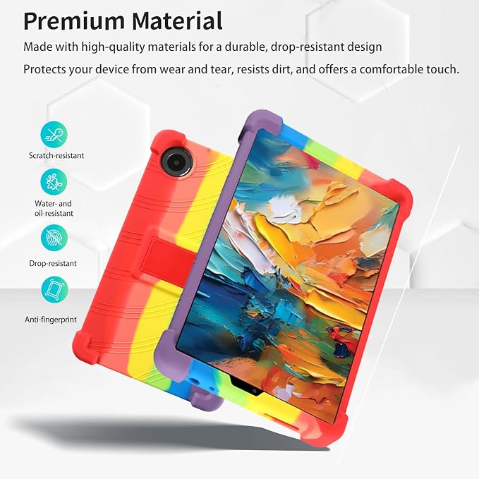 Case for TCL TAB 8 NXTPAPER 5G 8.7-Inch Tablet – Shockproof Silicone Protective Cover with Kickstand Drop-Resistant Business Style (Black)