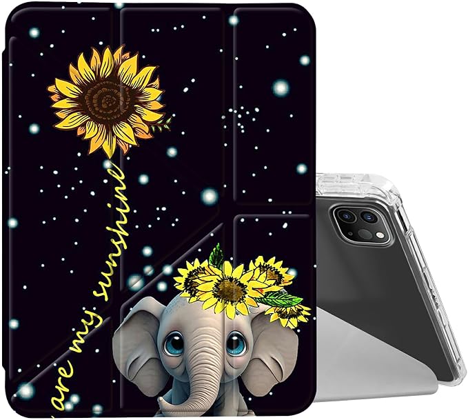 for iPad 10.2 &amp 10.5/iPad 9th/8th/7th Generation 10.2 2021 2020 2019 Case Mutil Angles Folding Y-Shaped Stand Cover with Pencil Holder Auto Wake/SleepAmerican Flag and Cow