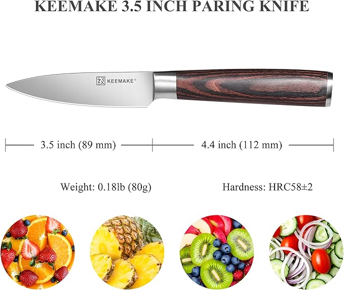 KEEMAKE 5 Inch Bread Knife for Homemade Bread, Serrated Sourdough Knife