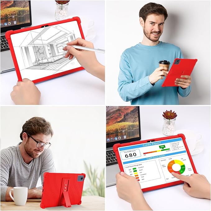 ATOOZ for Lenovo Idea Tab Plus Case 12.1 Inch 2025Black | Soft Silicone Shockproof Case for Lenovo Idea Tab Plus Tablet (TB361FU) with PC Bracket