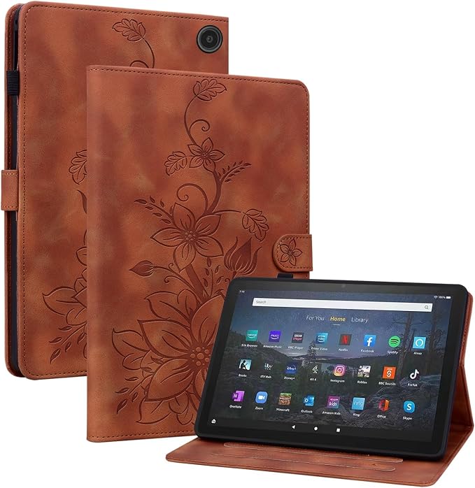 Case for All-New Amazon Fire HD 10 and 10 Plus Tablet (13th/11th Generation 2023/2021 Release) Magnetic Clasp Stand Leather Case with Pen Holder Blue