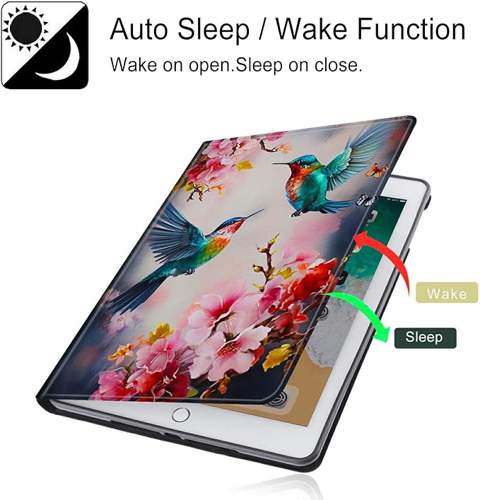 for Microsoft Surface GO 3/GO 2 Case with Adjustable Stand &amp Auto Wake/Sleep PU Leather Slim Smart Protect Cover - African Women Red Hair