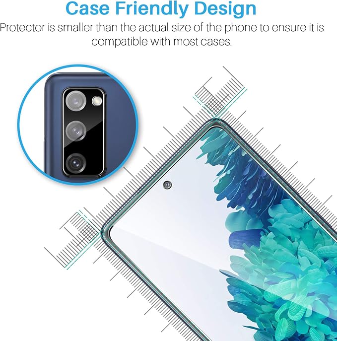 LK 3+3 Pack Samsung Galaxy S20 FE Screen Protector + Camera Lens Protector | 9H Tempered Glass Easy Installation [Not Fit for Galaxy S20]