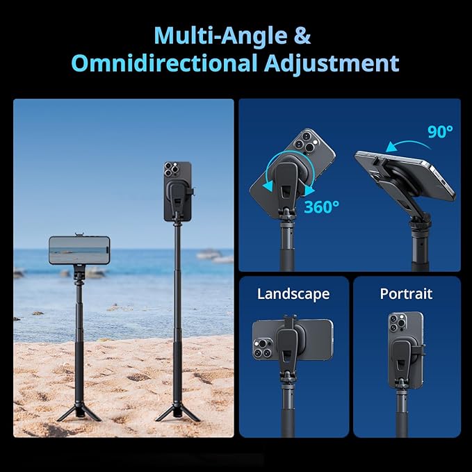 SMALLRIG AC-10 Magnetic Attachable Phone Clamp, Phone Mount with Cold Shoe Mount and 1/4"-20 Threaded Hole, for iPhone 17/16 / 15/14 / 13/12 Series, 90° Tilt for Recording, Live Streaming-5283