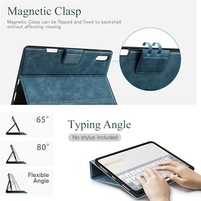 Antbox Case for iPad Air 11-inch M4/M3/M2 (2026/2025/2024) iPad Air 5th/4th Generation 10.9'' Vegan Leather with Pencil Holder Typing Angle Auto Sleep/Wake Muti-Stand