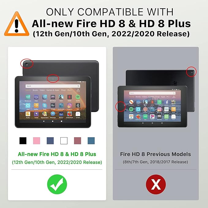 Case Fits Amazon Kindle Fire HD 8 &amp 8 Plus Tablet (12th Generation/10th Generation 2022/2020 Release) 8 Multi-Angle Smart Stand Cover Auto Sleep/Wake Space Corgi Dog