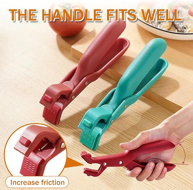 Hot Plate Grippers, 2026 New Anti-Scald Bowl Clip, Hot Plate Gripper Lifters Tongs, Kitchen Silicone Anti Slip Clip for Bowls,Pans,Dishes, Kitchen Gadget (Red, Blue)