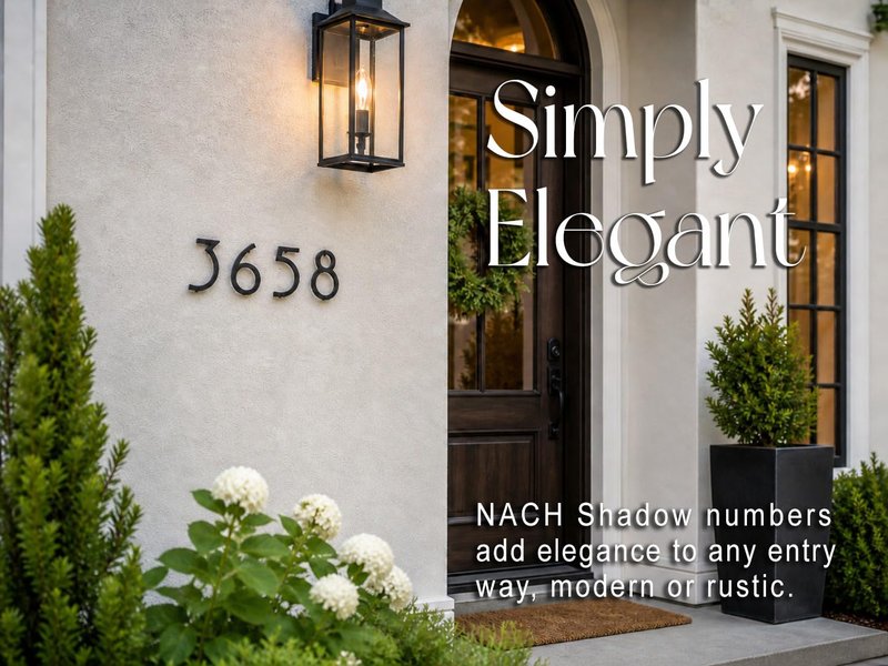 NACH Floating House Numbers, 5 inch Aluminum Black House Numbers for Outside - Number 1, Door Numbers with Mounting Hardware