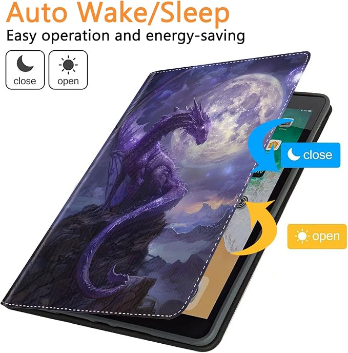 for iPad 10th-Gen 10.9-inch 2022 Case Adjustable Stand Shockproof Protective Cover with Automatic Wake-up/Sleep Function Suitable for iPad 10th Gen 2022 Case Art Dragonfly