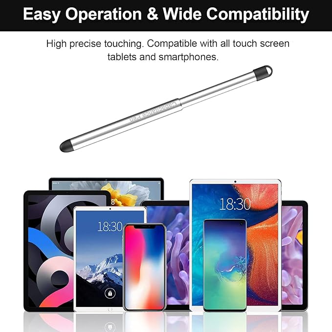 Stylus Pens with Pen Slot for Touch Screens High Precision Capacitive Universal Stylus for iPad iPhone Tablets Samsung Galaxy All Touch Screen Devices (Black)