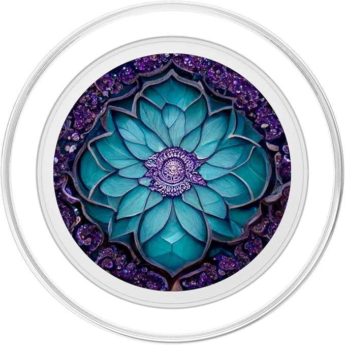 Teal Purple Mandala Pattern PopSockets Adhesive PopGrip