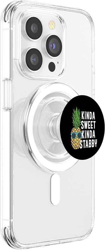 Pineapple Kinda Sweet Kinda Stabby Graphic Novelty Punny PopSockets Adhesive PopGrip