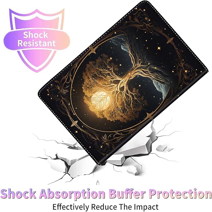 Case for Samsung Galaxy Tab S10 FE Plus 5G Multi-Angle Stand Smart Cover Shockproof with Auto Wake/Sleep for Galaxy Tab S10 FE+ 13.1 Inch (SM-X620/SM-X626B) 2025 Magic Mushrooms Fungus