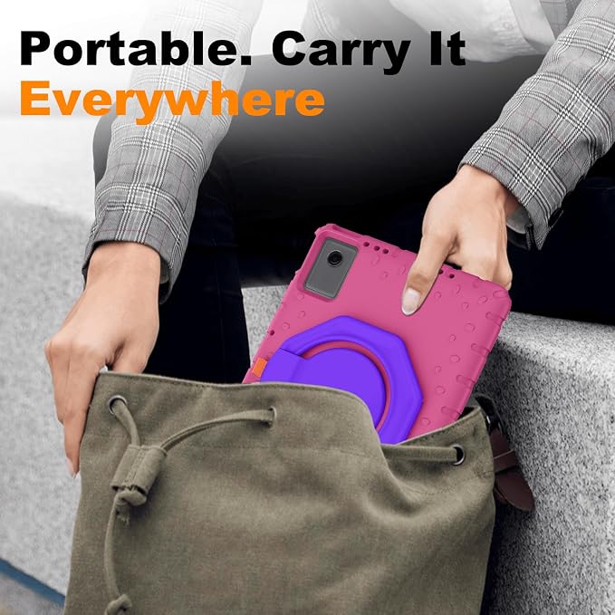 for Lenovo Idea Tab Plus Case 12.1 2025 with 360° Rotating Stand Handle and Pencil Holder New EVA Shockproof Cover for Kids Adults Home School Office Outdoor Black