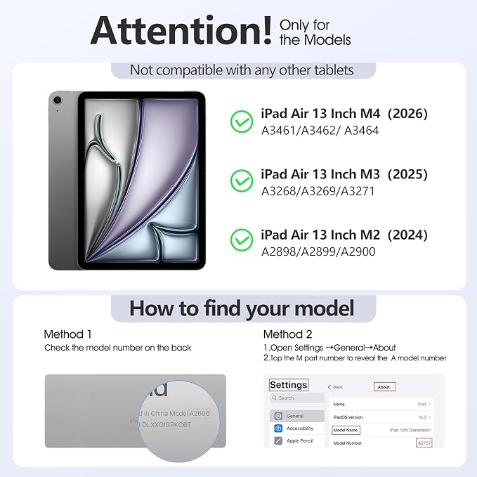 for iPad Air 13 Inch Case M4/M3/M2(2026/2025/2024) Lavender | Slim Trifold Stand Protective Cover with Translucent Hard Back for iPad Air 13 Case Support Touch ID Auto Wake/Sleep