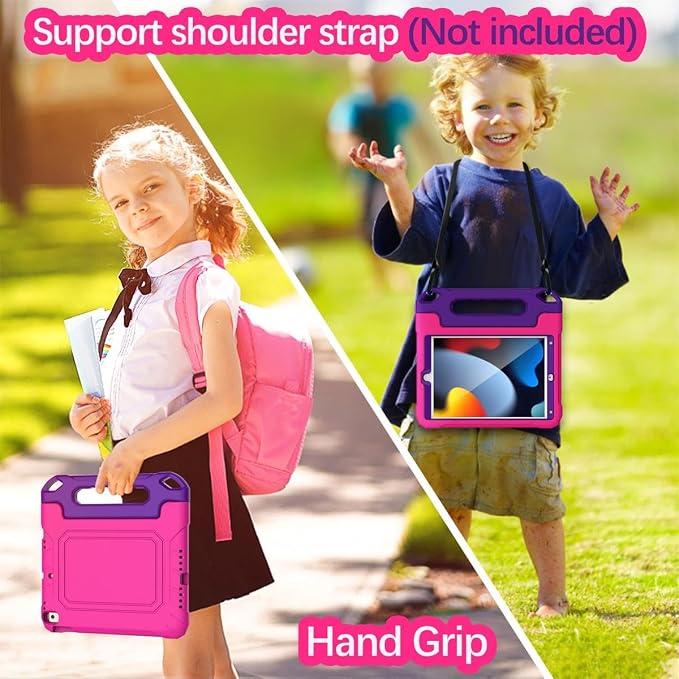 YIHE Kids Case for iPad 10.2 9th/8th/7th Gen Pro 10.5 &amp Air 3 BlackBlue | Full Body Shockproof Protective Cover Handle Stand Built-in Screen Protector Fun Colors
