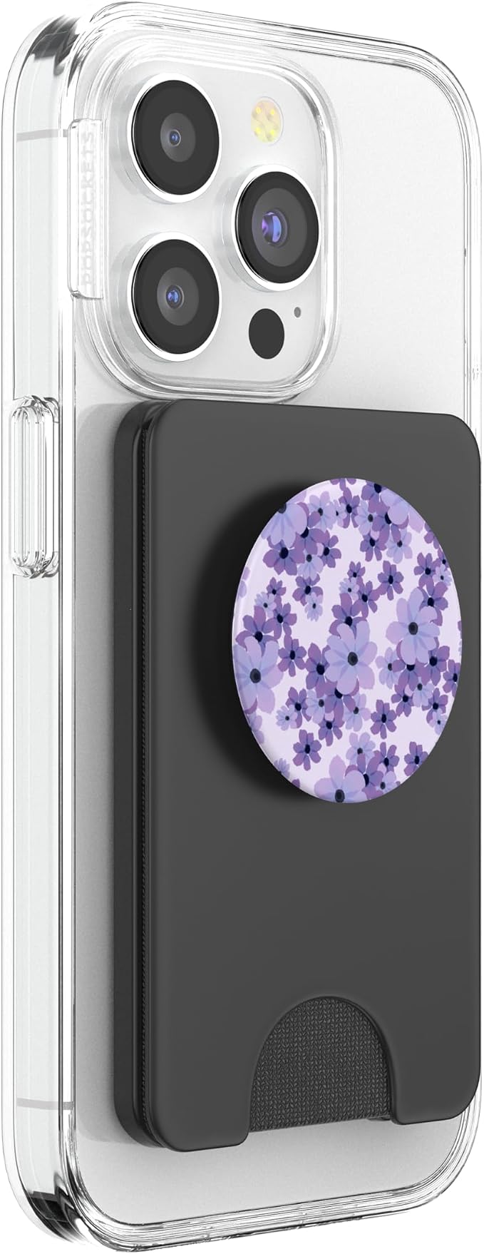 Purple Flowers Pattern Pop-Up Socket Grip-Flowers Floral PopSockets PopGrip for MagSafe