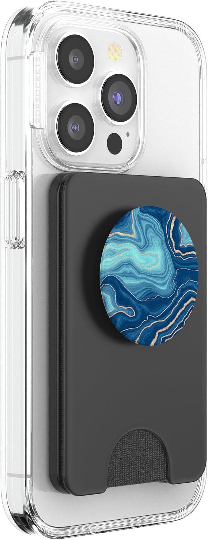 Elegant Ocean Blue Watercolor Abstract Swirl Pattern PopSockets Adhesive PopGrip