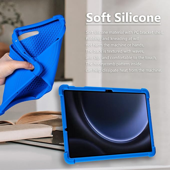 ATOOZ for Samsung Galaxy Tab S10 Lite/S10/S10 FE Case 10.9 2025Siliocne Case for Samsung Galaxy Tab S9/S9 FE 10.9 inch Tablet with PC Stand &amp Pen Slot (Black)