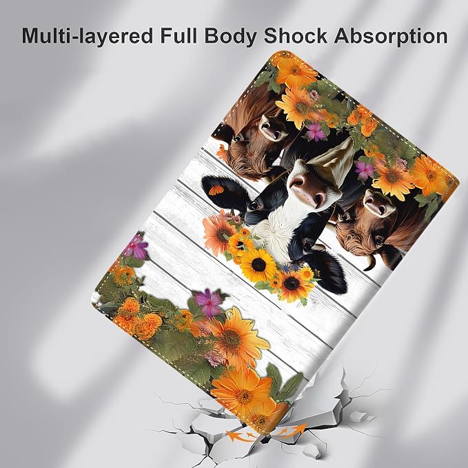 Vintage Floral Astronaut iPad 9th Gen Case - 10.2 Inch Standing Cover with Auto Sleep/Wake