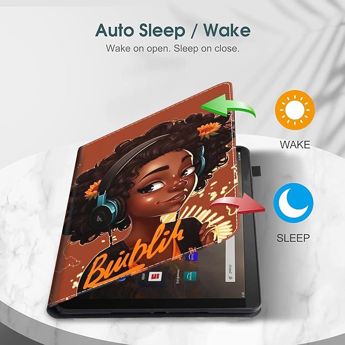 Case for Amazon Fire Max 11 Tablet (13th Generation 2023 Release) Multi-Angle Smart Stand Cover Auto Sleep/Wake for Fire 11 Max Tablet，African American Women Inspirational Quotes