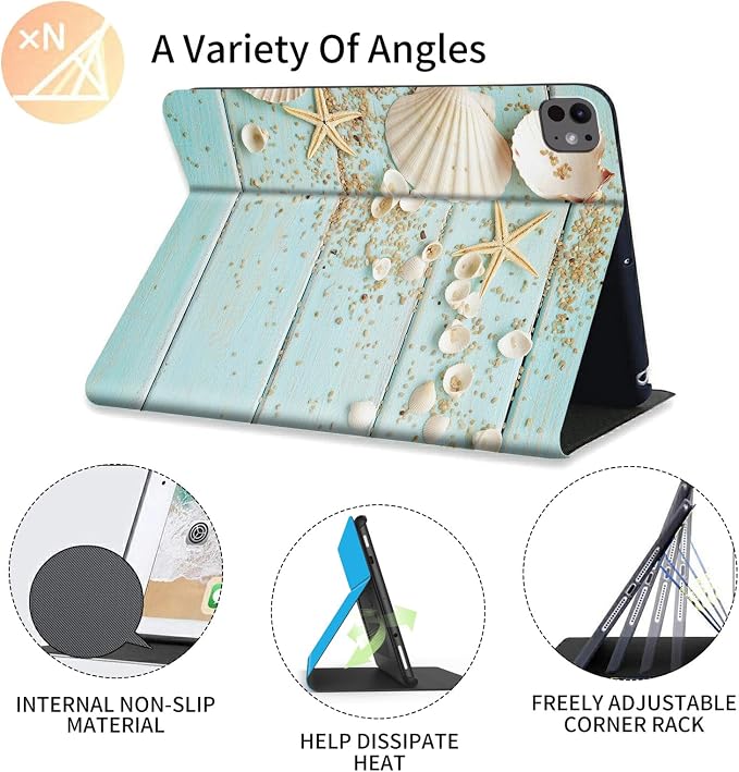 FUYOCWE for iPad Pro 13 Inch Case (M47th Generation2024 Model A2925A2926A3007)PU Leather Slim Folding Stand Case for iPad 13 7th GenAuto Sleep Wake Cover -A Dream Catcher Wolf