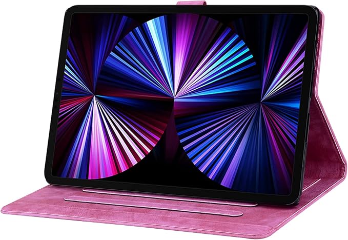 Case for Honor MagicPad 3 Pro 12.3 12.3 2026Multi-Angle Viewing PU Leather Folio Stand Cover with Pencil HolderShockproof Protective Case for Honor MagicPad 3 Pro 12.3 2026Rose Red