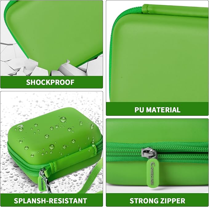 Carrying & Protective Case for Digital Camera, AbergBest 21 Mega Pixels 2.7" LCD Rechargeable HD/Kodak Pixpro/Canon PowerShot ELPH 180/190 / Sony DSCW800 / DSCW830 Cameras for Travel - Grass Green