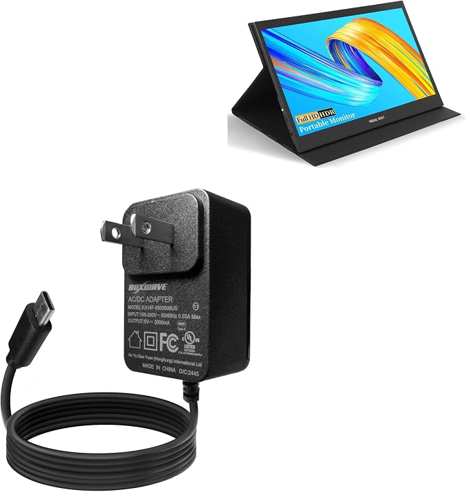 BoxWave Charger Compatible with Visual Beat R13PM01 (13.3 in) - Wall Charger Direct (15W) Rapid Charge Your Device with Built-in 3ft Cable
