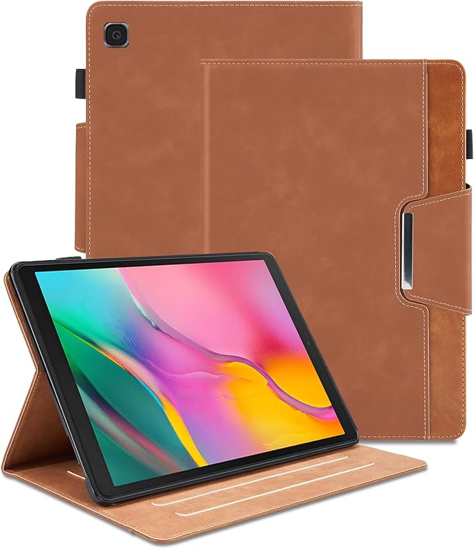 Case for Samsung Galaxy Tab A 10.1 2019 (SM-T510/T515) - Multi-Angle Viewing Stand Cover with Pocket and Magnetic Clasp PU Leather Business Folio Protective Case for Samsung T510 Black