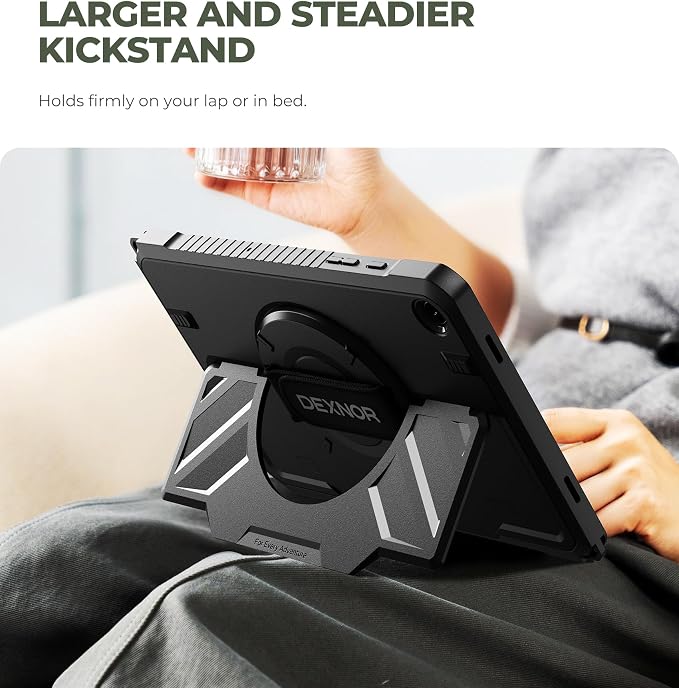 Dexnor Case for Samsung Galaxy Tab A11+/A11 Plus 11 inch 2025 Rugged Protective Case with 360° Rotating Hand Strap &amp Large Steady Stand &amp Screen Protector Shockproof Full-Body Bumper Cover B