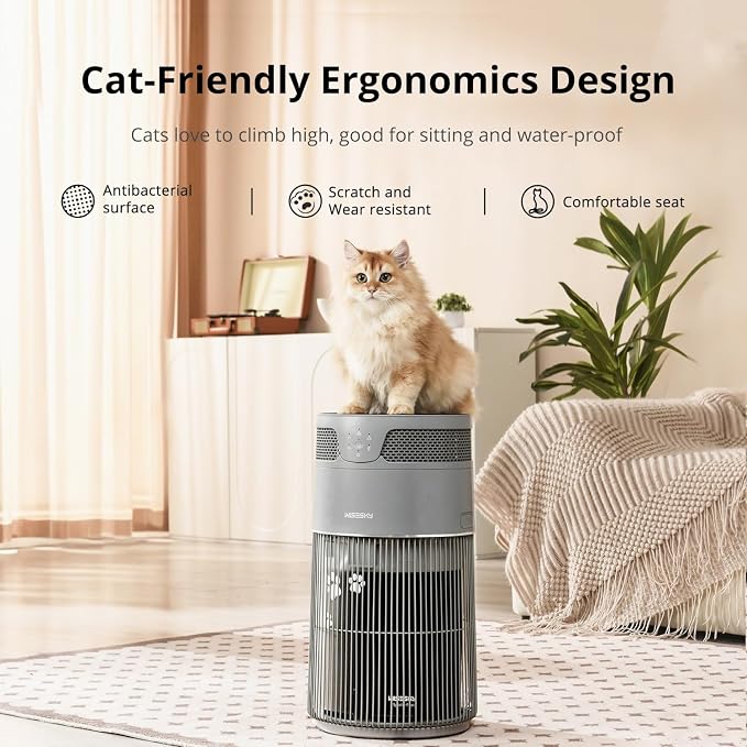WiseSky Pet Air Purifier for Cat Owners, High-Efficiency Air Purifier for Cat