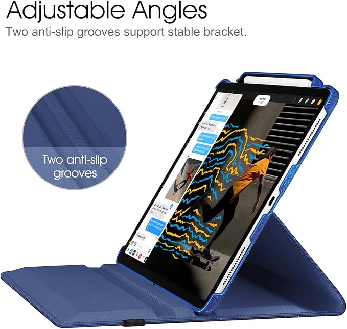 Fintie Rotating Case for iPad Pro 12.9-inch 6th/5th/4th/3rd Generation | 360° Swivel Stand Landscape &amp Portrait Viewing Shockproof Protective Cover Pencil Holder Auto Sleep/Wake Black