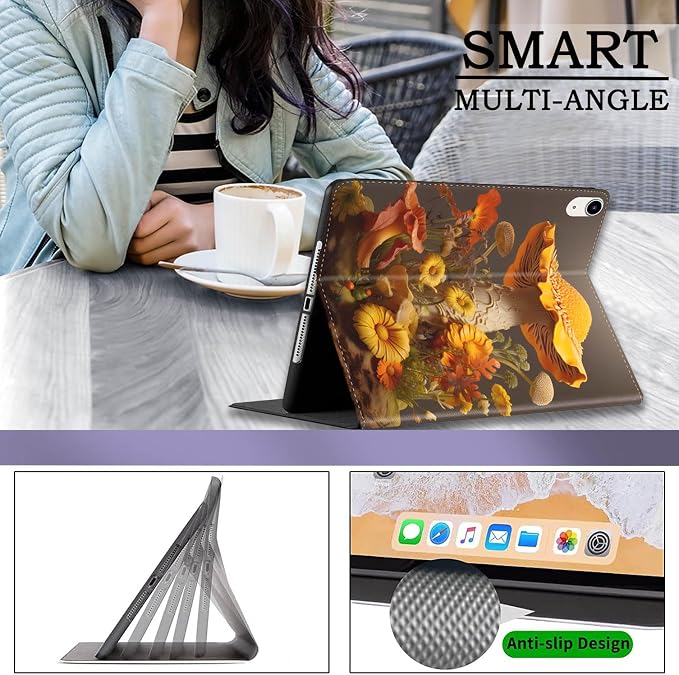Case for iPad (A16) 11th Generation 11 Inch 2025 / iPad 10th Generation 10.9 Inch 2022 Ultra-Thin Multi-Angle Protective Cover with Auto Sleep/Wake A Dark Horse