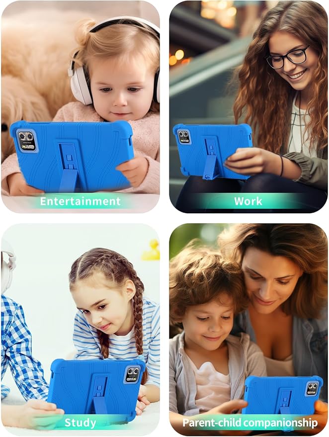 Case for PRITOM B8/PRITOM L8/VASOUN Tab8 Tablet 8 Inch- Soft Silicone Shock Proof Lightweight Stand Rubber Shell Protective CoverKids Friendly Soft Silicone Adjustable Stand CoverBlack