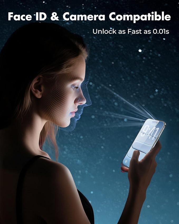 UNBREAKcable 4-Pack iPhone 15 Screen Protector 9H Hardness | 9H tempered glass | 99.99% HD clarity | Double Shatterproof|alignment frame easy install | case-friendly