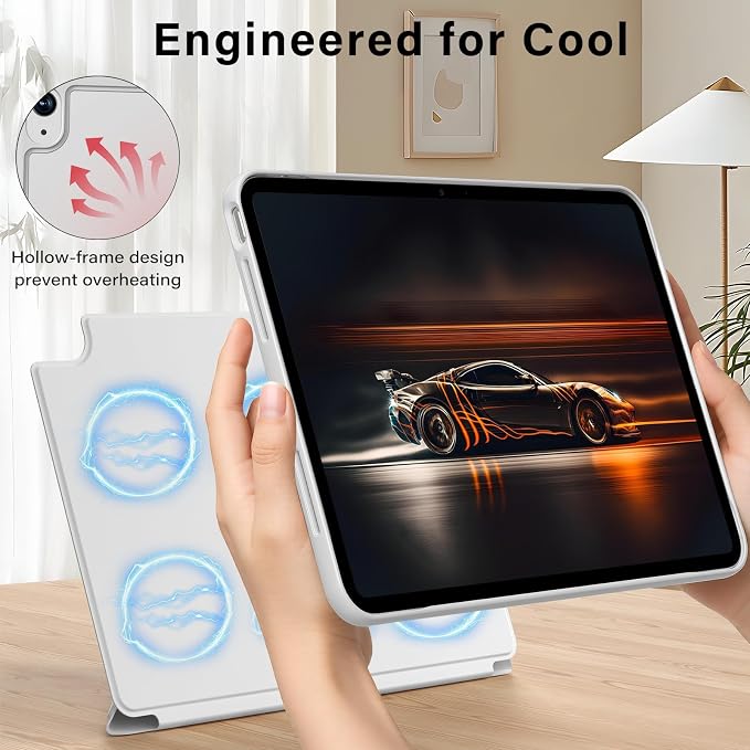 JKSML for iPad (A16) 11th Generation Case 11 Inch 2025/iPad 10th Generation Case 10.9 Inch 2022 with Pencil Holder Bumper Frame Only [No Back Cover] Lightweight &amp Cooling Cover for Gaming Black