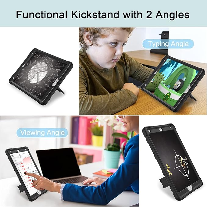 Azzsy Case for iPad 9th Generation/iPad 8th Generation/iPad 7th Generation (10.2 Inch 2021/2020/2019 Model) Heavy Duty Shockproof Rugged Protective Case for iPad 10.2 inch Alpine Green
