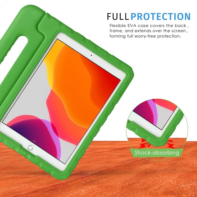 HDE Case for iPad 9th Generation Kids Shockproof Cover 10.2 inch with Handle Stand fits 2021 9th Gen 2020 8th 2019 7th Tablet - Black