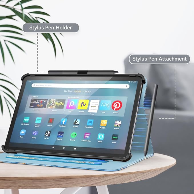 OKP for Amazon Tablet 11 Case (13th Generation 2023 Release) [Multi-Angle] Stand Cover with Pocket Auto Wake/Sleep PU Leather Case for Amazon Tablet 11 (Marble Blue)
