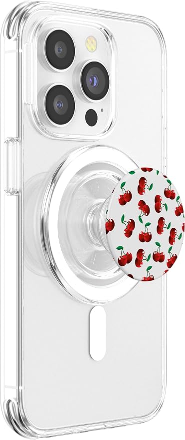 Cherry Pattern on White PopSockets Adhesive PopGrip