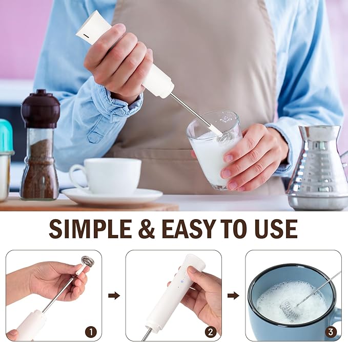 Milk Frother Wand for Coffee,Foamer,Latte,Cappuccino,Chocolate,Egg(White)