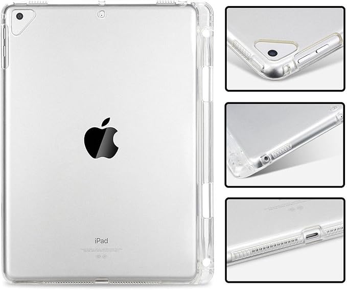 Clear iPad mini Case with Pencil Holder Soft TPU Transparent Shockproof Cover Supports 2nd Gen Apple Pencil Charging for iPad mini 6/7th(A17 Pro) Generation 8.3 inch 2021/2024 (Mini 6)