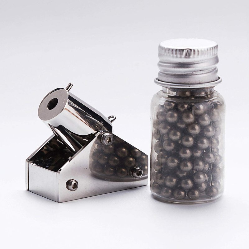 TIETHEKNOT Mini Pocket Artillery Cannon Military Model Kits Metal Big Gun with Pellets for Present Decoration Collection