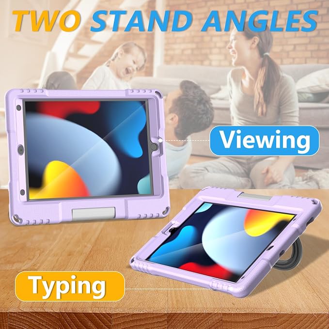 Kids Case for iPad 10th Generation 10.9-inch (2022) &amp iPad Air 11-inch M2 (2024) &amp iPad Pro 11-inch M4 (2024) Lightweight Shockproof Case Built-in Screen Protector with Handle Stand Black