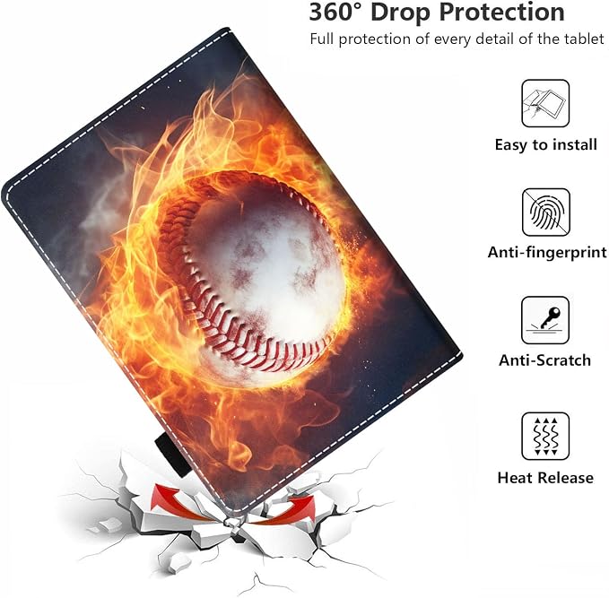 Case for Amazon Kindle Fire HD 10 Tablet 10.1 (9th/7th Generation 2019/2017 Release) - PU Leather Folio Case with Smart Auto Wake/Sleep African American Girl