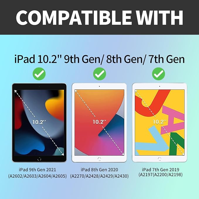 for iPad 9th Generation Case (2021)/8th Gen (2020)/ 7th Gen (2019) 10.2 Inch-360 Degree Rotating Multi-Angle Viewing Protective Cover with Auto Sleep/Wake-Art Mandala Flower
