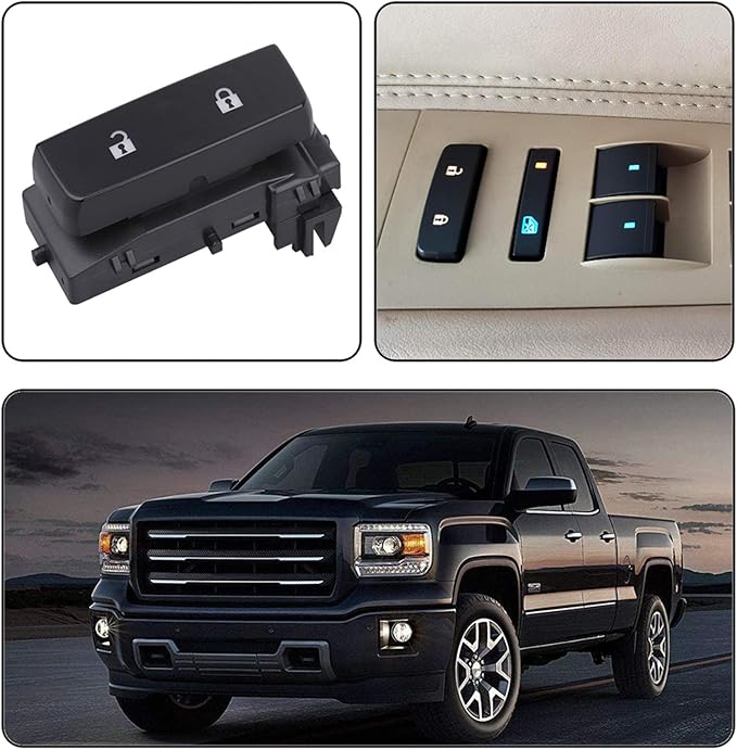 Obaee Power Window Control Switch Button & Front Driver Side Door Lock & Mirror Switch Compatible with Chevrolet Silverado/GMC Sierra 1500 2500 HD 3500 HD 2007-2013